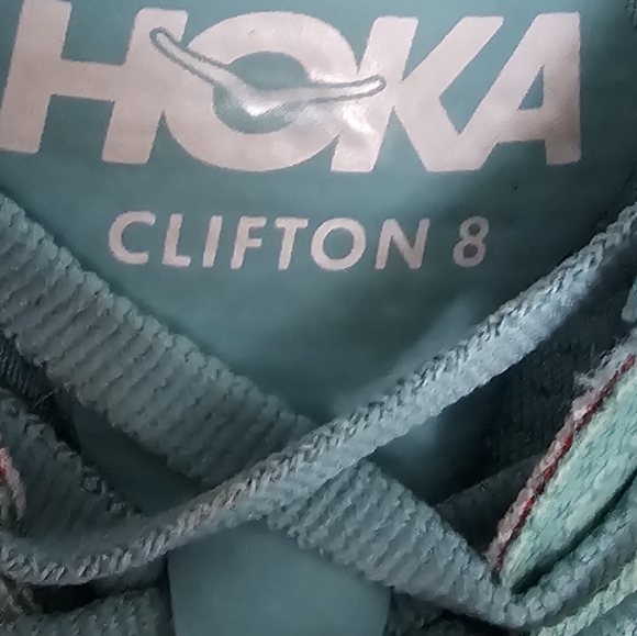 HOKA Clifton 8 Women's Aqua Blue Athletic Shoes, Sneakers - Picture 8 of 9